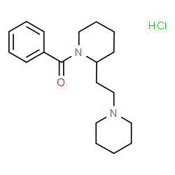 ChemSpider 2D Image | Phenyl{2-[2-(1-piperidinyl)ethyl]-1-piperidinyl}methanone hydrochloride (1:1) | C19H29ClN2O