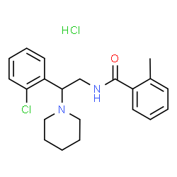 ChemSpider 2D Image | N-[2-(2-Chlorophenyl)-2-(1-piperidinyl)ethyl]-2-methylbenzamide hydrochloride (1:1) | C21H26Cl2N2O