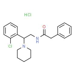 ChemSpider 2D Image | N-[2-(2-Chlorophenyl)-2-(1-piperidinyl)ethyl]-2-phenylacetamide hydrochloride (1:1) | C21H26Cl2N2O