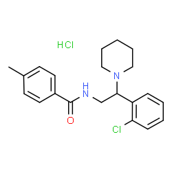ChemSpider 2D Image | N-[2-(2-Chlorophenyl)-2-(1-piperidinyl)ethyl]-4-methylbenzamide hydrochloride (1:1) | C21H26Cl2N2O