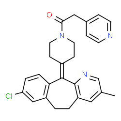 ChemSpider 2D Image | 8-chloro-3-methyl-11-[1-(4-pyridylacetyl)piperidin-4-ylidene]-6,11-dihydro-5H-benzo[5,6]cyclohepta[1,2-b]pyridine | C27H26ClN3O
