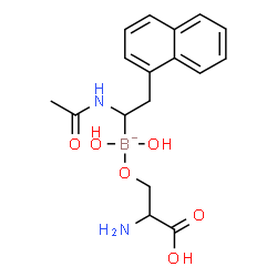 ChemSpider 2D Image | [1-Acetamido-2-(1-naphthyl)ethyl](dihydroxy)(serinato-kappaO~3~)borate(1-) | C17H22BN2O6