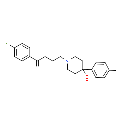 ChemSpider 2D Image | 1-(4-Fluorophenyl)-4-[4-hydroxy-4-(4-iodophenyl)-1-piperidinyl]-1-butanone | C21H23FINO2