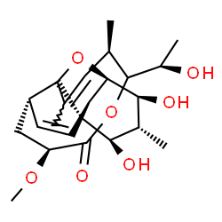 ChemSpider 2D Image | (1R,3R,4S,5R,6R,7R,8R,11S,13S,17R)-4,6-Dihydroxy-16-[(1R)-1-hydroxyethyl]-13-methoxy-5,17,19-trimethyl-2,15-dioxatetracyclo[9.8.0.0~1,7~.0~3,8~]nonadeca-9,18-dien-14-one | C23H34O7