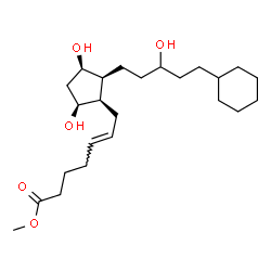 ChemSpider 2D Image | Methyl (5E)-7-[(1R,2S,3R,5S)-2-(5-cyclohexyl-3-hydroxypentyl)-3,5-dihydroxycyclopentyl]-5-heptenoate | C24H42O5