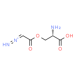ChemSpider 2D Image | 1-{2-[(2S)-2-Amino-2-carboxyethoxy]-2-oxoethylidene}-1lambda~5~-diazen-1-yl | C5H8N3O4