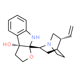 ChemSpider 2D Image | (3aR,8aS)-8a-[(2S,4S,5R)-5-Vinyl-1-azabicyclo[2.2.2]oct-2-yl]-2,3,8,8a-tetrahydro-3aH-furo[2,3-b]indol-3a-ol | C19H24N2O2