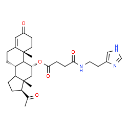 ChemSpider 2D Image | (9xi,11alpha,14xi)-3,20-Dioxopregn-4-en-11-yl 4-{[2-(1H-imidazol-4-yl)ethyl]amino}-4-oxobutanoate | C30H41N3O5