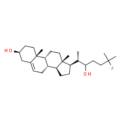 ChemSpider 2D Image | (3beta,9beta)-25-Fluorocholest-5-ene-3,22-diol | C27H45FO2