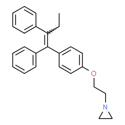 ChemSpider 2D Image | 1-(2-{4-[(1E)-1,2-Diphenyl-1-buten-1-yl]phenoxy}ethyl)aziridine | C26H27NO