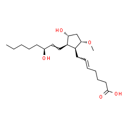 ChemSpider 2D Image | (5E,8beta,9alpha,11alpha,15S)-11,15-Dihydroxy-9-methoxyprosta-5,13-dien-1-oic acid | C21H36O5