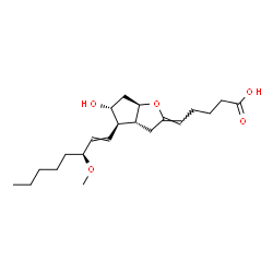 ChemSpider 2D Image | (5Z,9beta,11alpha,15S)-11-Hydroxy-15-methoxy-6,9-epoxyprosta-5,13-dien-1-oic acid | C21H34O5