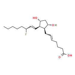 ChemSpider 2D Image | (5E,8beta,9alpha,11alpha,13E)-15-Fluoro-9,11-dihydroxyprosta-5,13-dien-1-oic acid | C20H33FO4