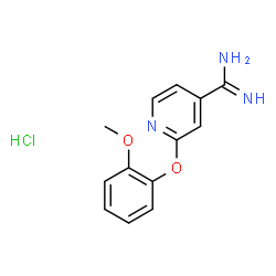 ChemSpider 2D Image | 2-(2-methoxyphenoxy)pyridine-4-carboximidamide hydrochloride | C13H14ClN3O2