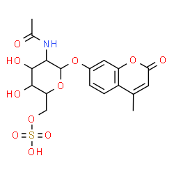 ChemSpider 2D Image | 4-Methyl-2-oxo-2H-chromen-7-yl 2-acetamido-2-deoxy-6-O-sulfohexopyranoside | C18H21NO11S