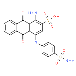 ChemSpider 2D Image | 1-Amino-9,10-dioxo-4-[(4-sulfamoylphenyl)amino]-9,10-dihydro-2-anthracenesulfonic acid | C20H15N3O7S2