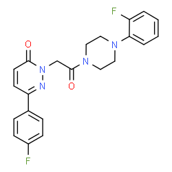 ChemSpider 2D Image | 6-(4-Fluorophenyl)-2-{2-[4-(2-fluorophenyl)-1-piperazinyl]-2-oxoethyl}-3(2H)-pyridazinone | C22H20F2N4O2