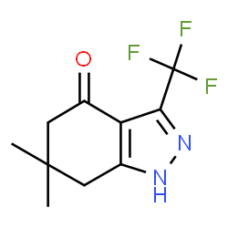 ChemSpider 2D Image | 6,6-Dimethyl-3-(trifluoromethyl)-1,5,6,7-tetrahydro-4H-indazol-4-one | C10H11F3N2O
