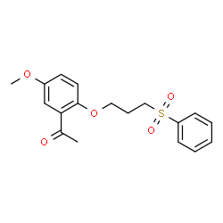 ChemSpider 2D Image | 1-{5-Methoxy-2-[3-(phenylsulfonyl)propoxy]phenyl}ethanone | C18H20O5S