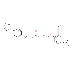ChemSpider 2D Image | 4-[2,4-Bis(2-methyl-2-butanyl)phenoxy]-N'-{1-[4-(1H-imidazol-1-yl)phenyl]ethylidene}butanehydrazide | C31H42N4O2
