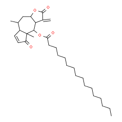 ChemSpider 2D Image | 4a,8-Dimethyl-3-methylene-2,5-dioxo-2,3,3a,4,4a,5,7a,8,9,9a-decahydroazuleno[6,5-b]furan-4-yl palmitate | C31H48O5