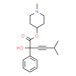 ChemSpider 2D Image | 1-Methyl-4-piperidinyl 2-hydroxy-5-methyl-2-phenyl-3-hexynoate | C19H25NO3