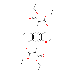 ChemSpider 2D Image | Tetraethyl 2,2'-[(2,5-dimethoxy-3,6-dimethyl-1,4-phenylene)bis(methylene)]dimalonate | C26H38O10