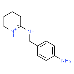 ChemSpider 2D Image | 6-[(4-Aminobenzyl)amino]-2,3,4,5-tetrahydropyridinium | C12H17N3