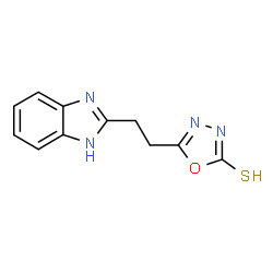 ChemSpider 2D Image | 5-[2-(1H-Benzimidazol-2-yl)ethyl]-1,3,4-oxadiazole-2(3H)-thione | C11H10N4OS