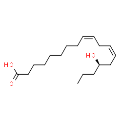 ChemSpider 2D Image | (9Z,12Z,15R)-15-Hydroxy-9,12-octadecadienoic acid | C18H32O3