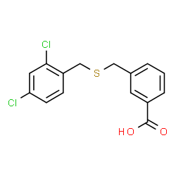 ChemSpider 2D Image | 3-{[(2,4-Dichlorobenzyl)sulfanyl]methyl}benzoic acid | C15H12Cl2O2S