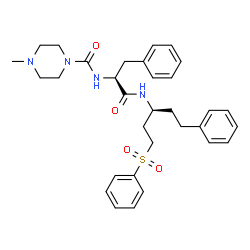 ChemSpider 2D Image | Nalpha-[(4-Methyl-1-piperazinyl)carbonyl]-N-[(3S)-1-phenyl-5-(phenylsulfonyl)-3-pentanyl]-L-phenylalaninamide | C32H40N4O4S