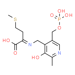 ChemSpider 2D Image | (2E)-2-[({3-Hydroxy-2-methyl-5-[(phosphonooxy)methyl]-4-pyridinyl}methyl)imino]-4-(methylsulfanyl)butanoic acid | C13H19N2O7PS