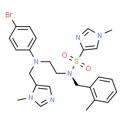 ChemSpider 2D Image | N-(2-{(4-Bromophenyl)[(1-methyl-1H-imidazol-5-yl)methyl]amino}ethyl)-1-methyl-N-(2-methylbenzyl)-1H-imidazole-4-sulfonamide | C25H29BrN6O2S
