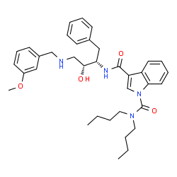 ChemSpider 2D Image | N~3~-{(1s,2r)-1-Benzyl-2-Hydroxy-3-[(3-Methoxybenzyl)amino]propyl}-N~1~,N~1~-Dibutyl-1h-Indole-1,3-Dicarboxamide | C36H46N4O4