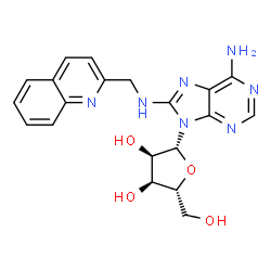 ChemSpider 2D Image | 8-[(2-Quinolinylmethyl)amino]adenosine | C20H21N7O4