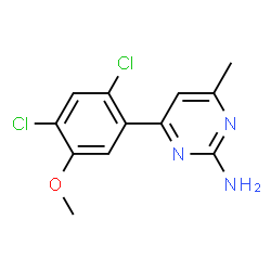 ChemSpider 2D Image | 4-(2,4-Dichloro-5-methoxyphenyl)-6-methyl-2-pyrimidinamine | C12H11Cl2N3O