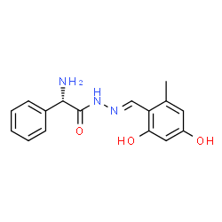 ChemSpider 2D Image | (2S)-2-Amino-N'-[(E)-(2,4-dihydroxy-6-methylphenyl)methylene]-2-phenylacetohydrazide | C16H17N3O3