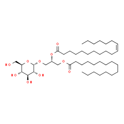 ChemSpider 2D Image | 1-palmitoyl-2-cis-vaccenoyl-3-alpha-D-glucosyl-sn-glycerol | C43H80O10
