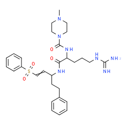 ChemSpider 2D Image | N~2~-[(4-Methyl-1-piperazinyl)carbonyl]-N-[5-phenyl-1-(phenylsulfonyl)-1-penten-3-yl]argininamide | C29H41N7O4S