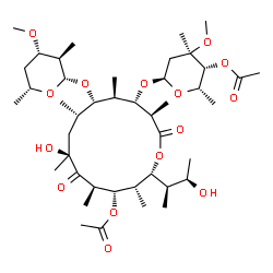 ChemSpider 2D Image | (2S,3R,4R,6R)-6-{[(3R,4S,5R,6S,7S,9S,11R,12S,13S,14R)-12-Acetoxy-9-hydroxy-14-[(2R,3R)-3-hydroxy-2-butanyl]-6-{[(2S,3R,4S,6R)-4-methoxy-3,6-dimethyltetrahydro-2H-pyran-2-yl]oxy}-3,5,7,9,11,13-hexameth
yl-2,10-dioxooxacyclotetradecan-4-yl]oxy}-4-methoxy-2,4-dimethyltetrahydro-2H-pyran-3-yl acetate | C43H74O15