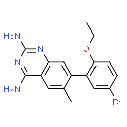 ChemSpider 2D Image | 7-(5-Bromo-2-ethoxyphenyl)-6-methyl-2,4-quinazolinediamine | C17H17BrN4O