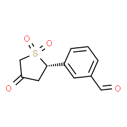 ChemSpider 2D Image | 3-[(2S)-1,1-Dioxido-4-oxotetrahydro-2-thiophenyl]benzaldehyde | C11H10O4S