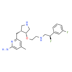 ChemSpider 2D Image | 6-{[(3r,4r)-4-(2-{[(2r)-2-Fluoro-2-(3-Fluorophenyl)ethyl]amino}ethoxy)pyrrolidin-3-Yl]methyl}-4-Methylpyridin-2-Amine | C21H28F2N4O