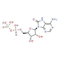 ChemSpider 2D Image | [(2r,3s,4r,5r)-5-(6-Azanyl-8-Oxo-7h-Purin-9-Yl)-3,4-Dihydroxy-Oxolan-2-Yl]methyl Phosphono Hydrogen Phosphate | C10H15N5O11P2