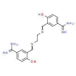 ChemSpider 2D Image | 3,3'-[1,2-Ethanediylbis(nitrilomethylylidene)]bis(4-hydroxybenzenecarboximidamide) | C18H20N6O2