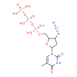 ChemSpider 2D Image | 3'-azido-3'-deoxy-thymidine-5'-alpha borano triphosphate | C10H17BN5O12P3