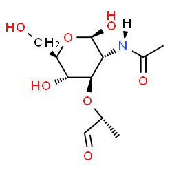 ChemSpider 2D Image | 2-Acetamido-2-deoxy-3-O-[(2R)-1-oxo-2-propanyl]-beta-D-glucopyranose | C11H19NO7