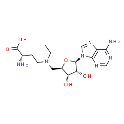 ChemSpider 2D Image | 5'-{[(3S)-3-Amino-3-carboxypropyl](ethyl)amino}-5'-deoxyadenosine | C16H25N7O5