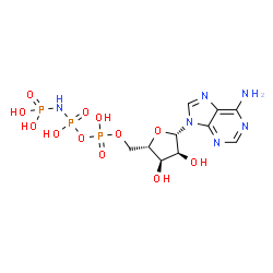 ChemSpider 2D Image | 9-{5-O-[(R)-Hydroxy{[(S)-Hydroxy(Phosphonoamino)phosphoryl]oxy}phosphoryl]-Beta-L-Ribofuranosyl}-9h-Purin-6-Amine | C10H17N6O12P3